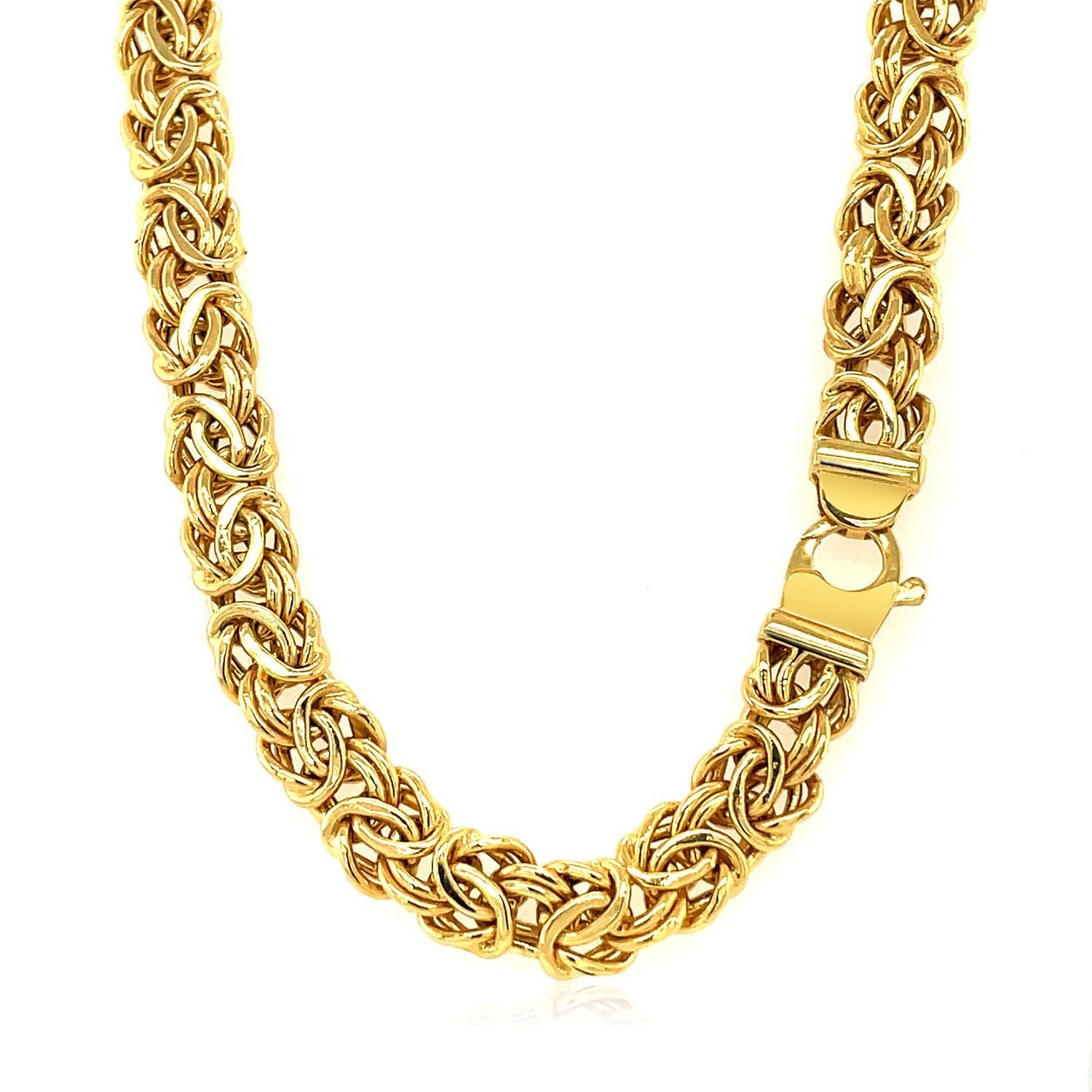 14k Yellow Gold Byzantine Motif Chain Necklace by Bids.com