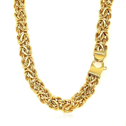 14k Yellow Gold Byzantine Motif Chain Necklace by Bids.com