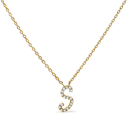 10K White Gold Diamond Accent "A" Initial Script Style Pendant Necklace by Bids.com