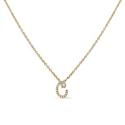 10K White Gold Diamond Accent "A" Initial Script Style Pendant Necklace by Bids.com