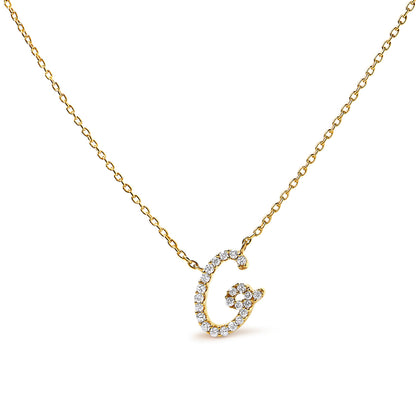 10K White Gold Diamond Accent "A" Initial Script Style Pendant Necklace by Bids.com