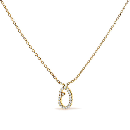 10K White Gold Diamond Accent "A" Initial Script Style Pendant Necklace by Bids.com