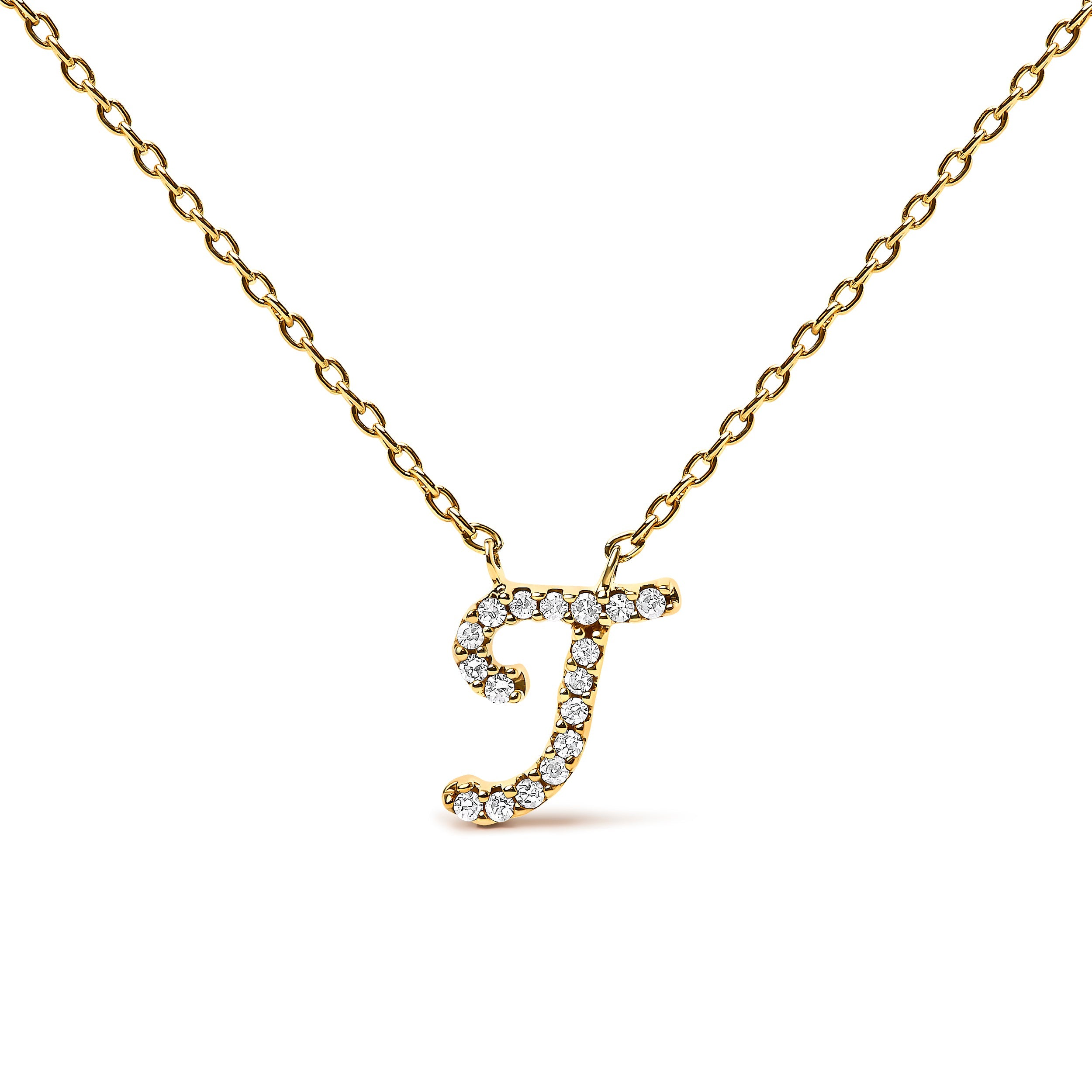 10K White Gold Diamond Accent "A" Initial Script Style Pendant Necklace by Bids.com