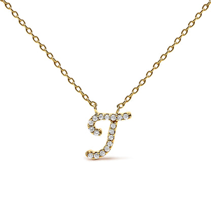 10K White Gold Diamond Accent "A" Initial Script Style Pendant Necklace by Bids.com