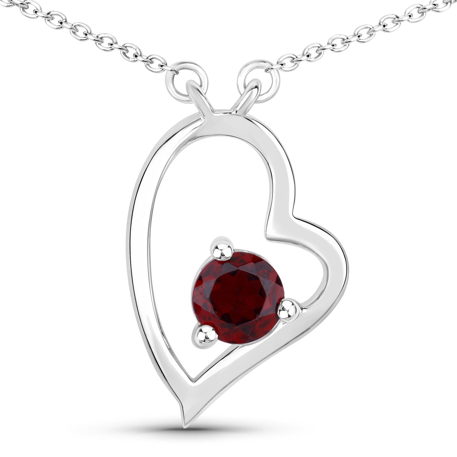 0.60 Carat Genuine Garnet .925 Sterling Silver Necklace by Bids.com