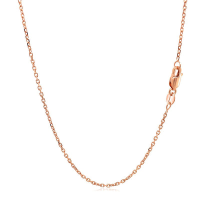 14k Rose Gold Diamond Cut Cable Link Chain 1.3mm by Bids.com