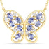 1.86 Carat Genuine Tanzanite and White Zircon .925 Sterling Silver Necklace by Bids.com