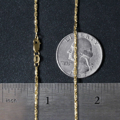 Diamond Cut Fancy Links Pendant Chain in 14k Yellow Gold (1.5mm) by Bids.com