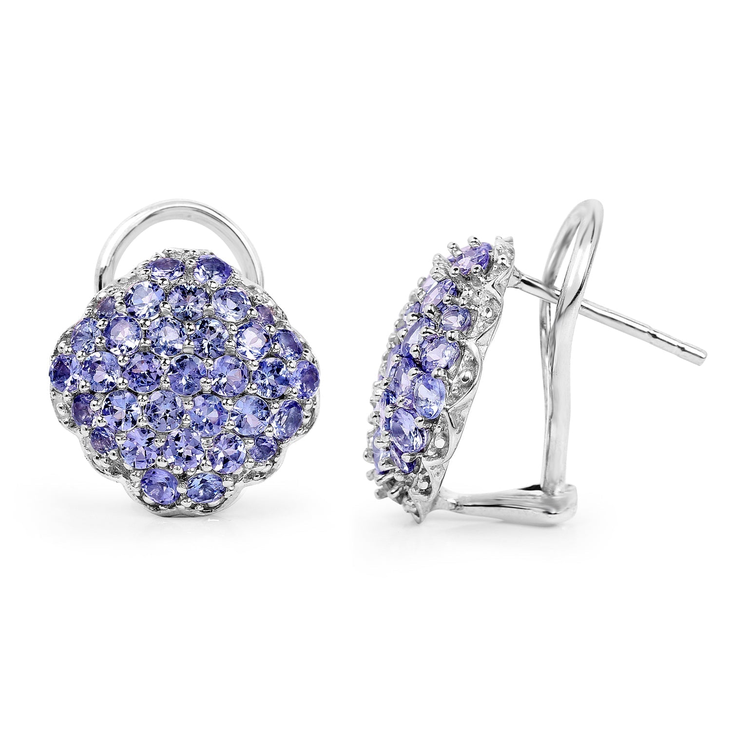 3.14 Carat Genuine Tanzanite .925 Sterling Silver Earrings  DestGlow