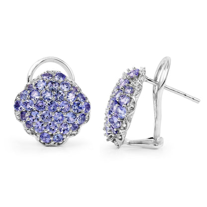 3.14 Carat Genuine Tanzanite .925 Sterling Silver Earrings  DestGlow