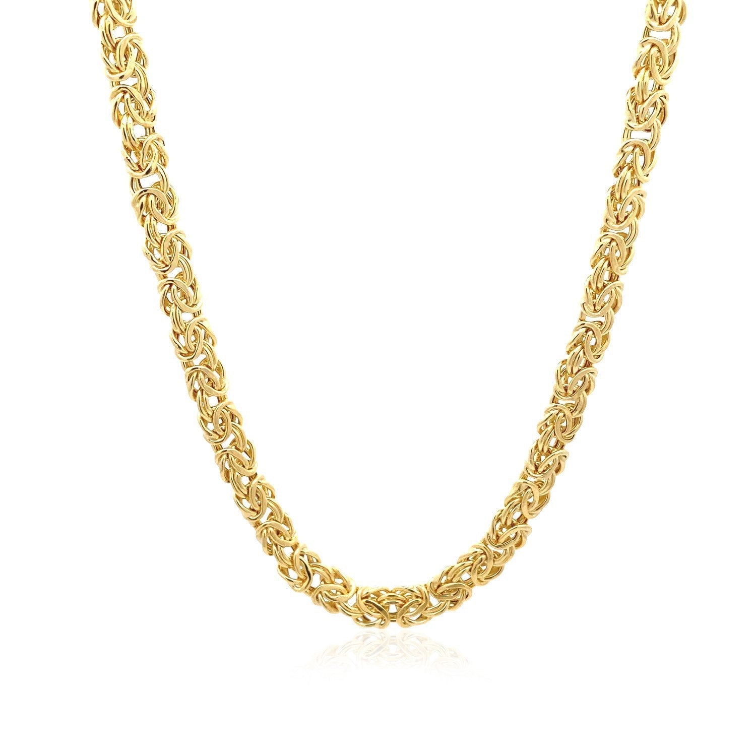 14k Yellow Gold Fancy Byzantine Chain Necklace  DestGlow