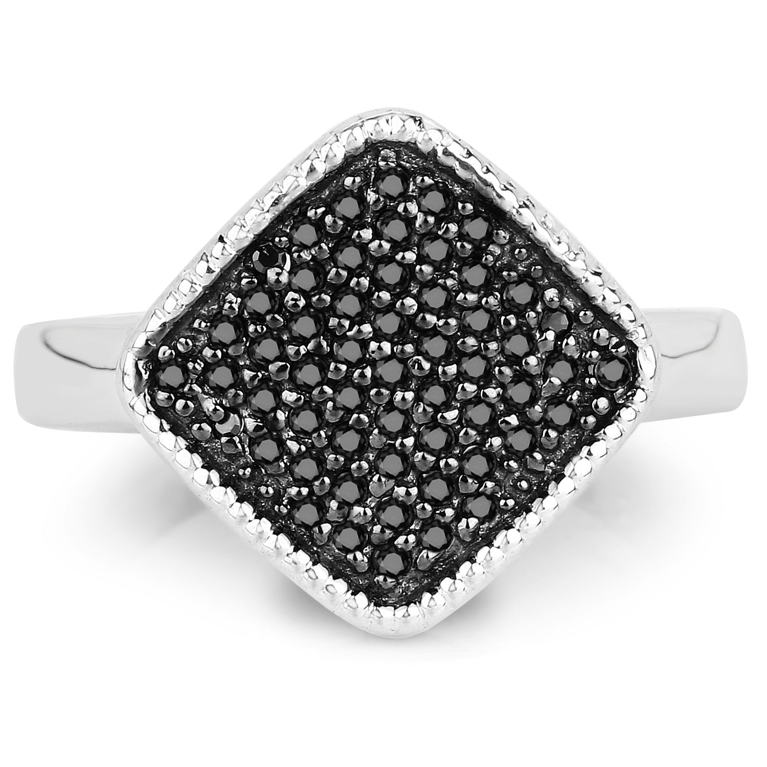 0.24 Carat Genuine Black Diamond .925 Sterling Silver Ring by Bids.com