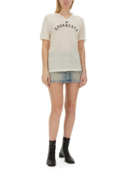 Courreges Women T-Shirt With Logo by Luosophy