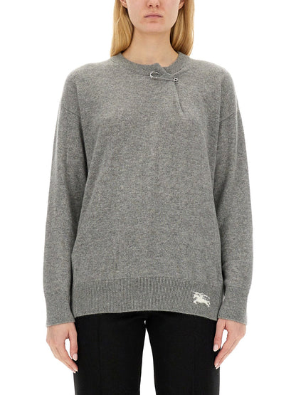 Burberry Women Cashmere Sweater With Kilt Pin by Luosophy