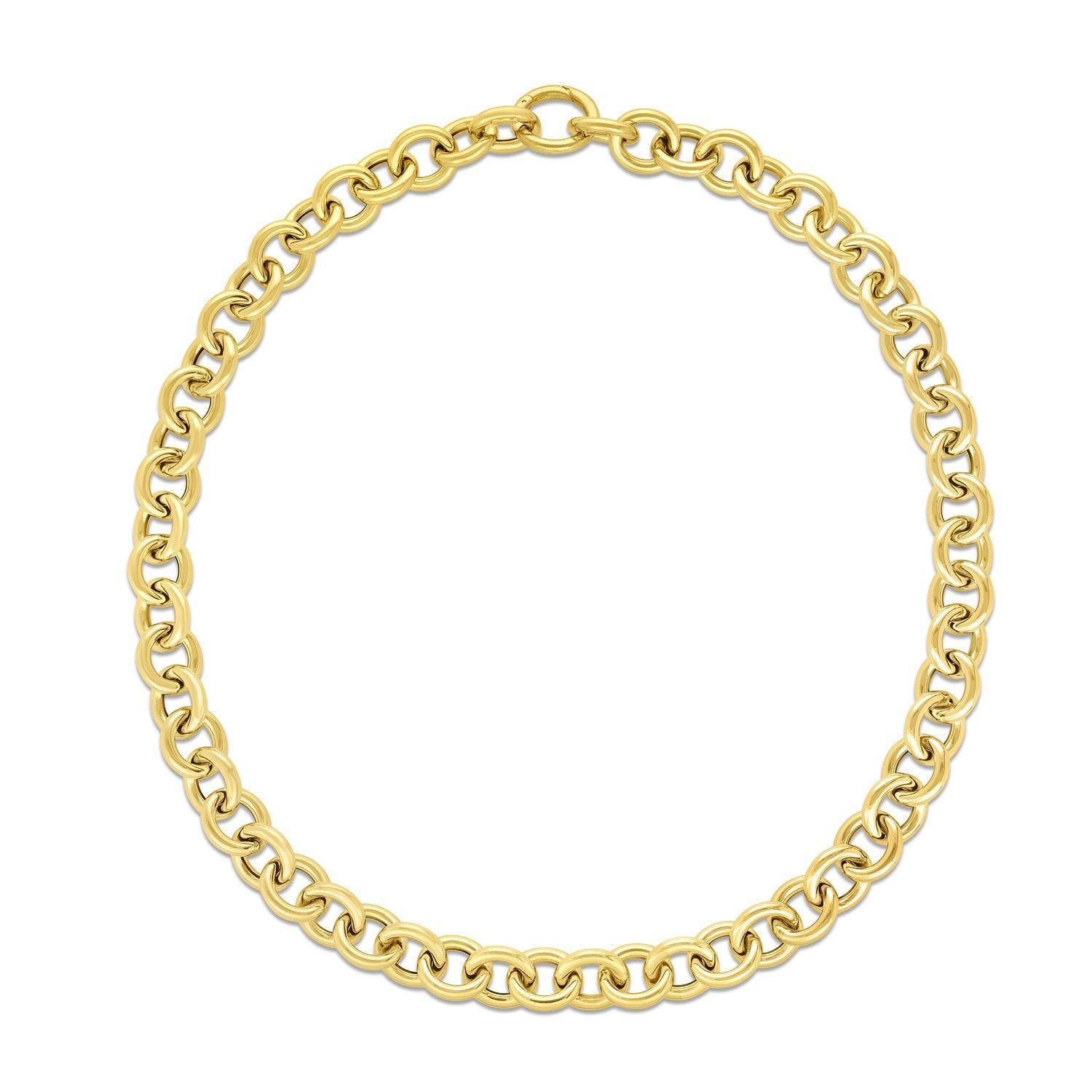 14k Yellow Gold Round Link Chain Necklace by Bids.com