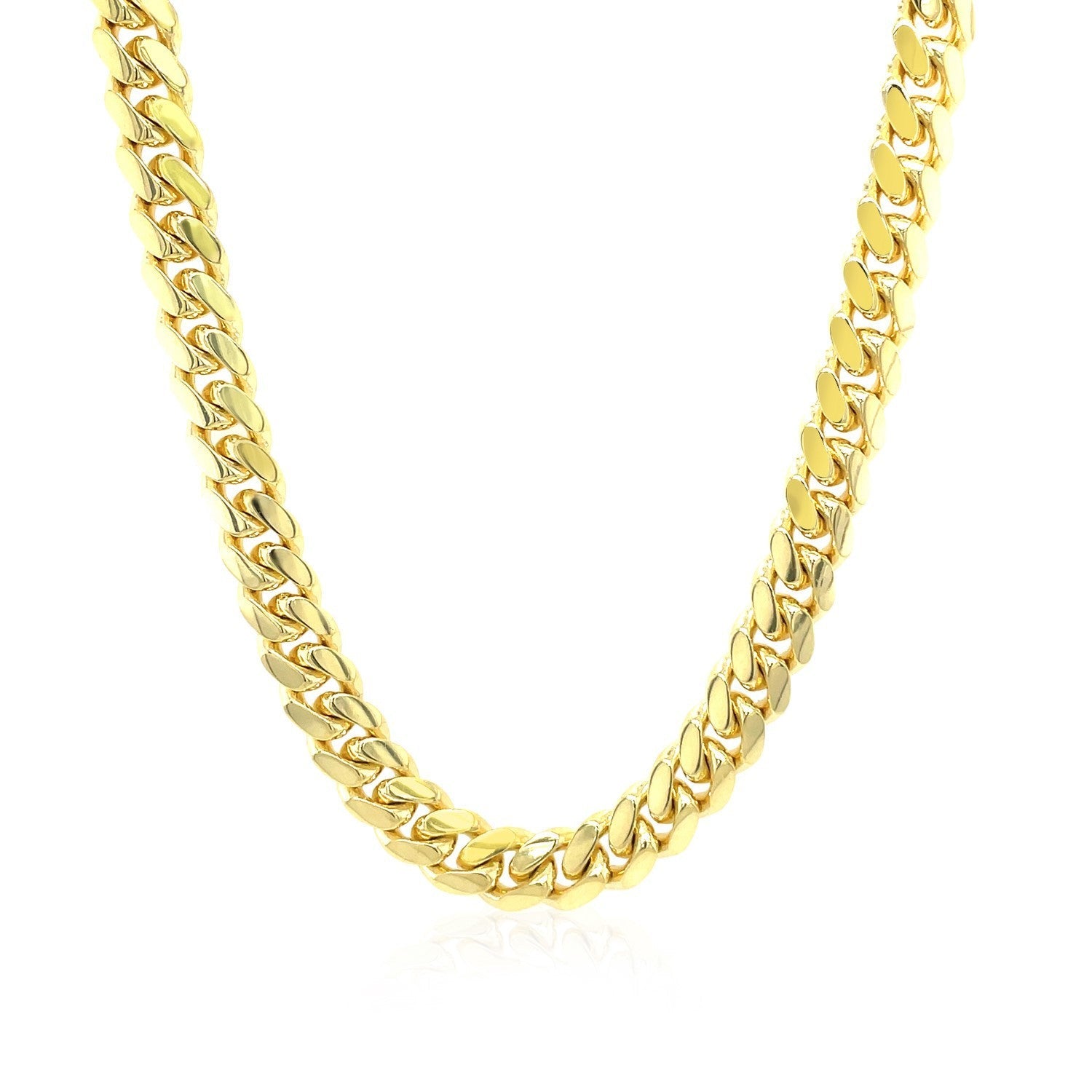 6.0mm 14k Yellow Gold Classic Miami Cuban Solid Chain by Bids.com