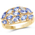 14K Yellow Gold Plated 1.56 Carat Genuine Tanzanite and White Topaz .925 Sterling Silver Ring by Bids.com