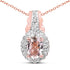 14K Rose Gold Plated 0.73 Carat Genuine Morganite & White Topaz .925 Sterling Silver Pendant  DestGlow
