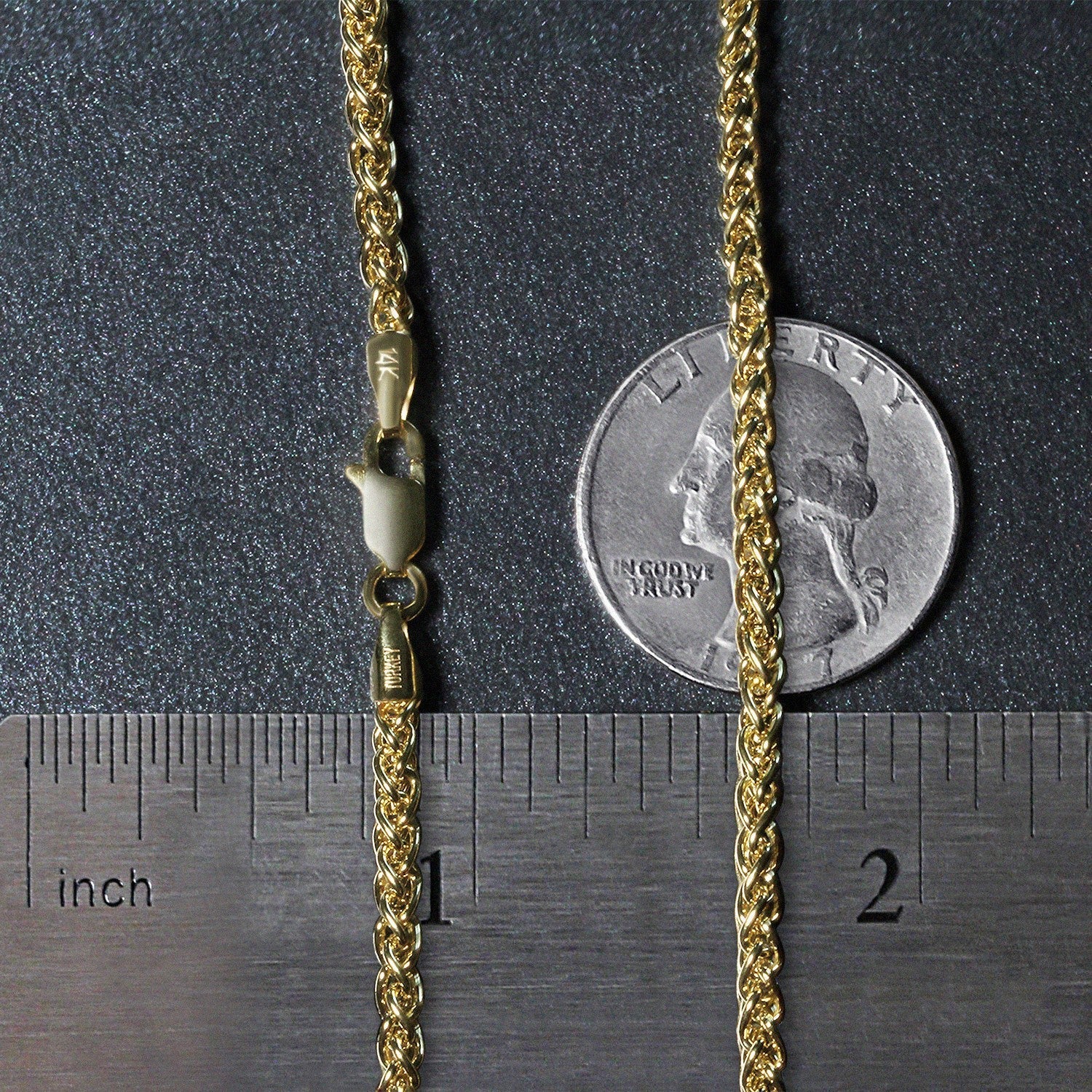 14k Yellow Gold 2.8mm Light Weight Wheat Chain by Bids.com
