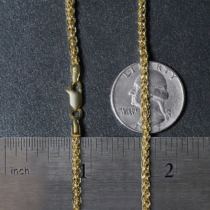 14k Yellow Gold 2.8mm Light Weight Wheat Chain by Bids.com