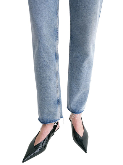 Toteme Women Distressed Blue Classic Cut Denim by Luosophy