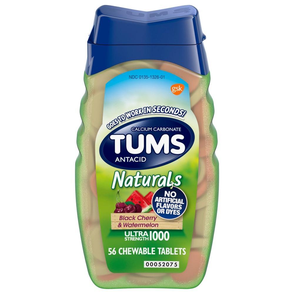 Tums Naturals Ultra Strength Antacid Chewable Tablets - Black Cherry &amp; Watermelon by Pasteur Pharmacy