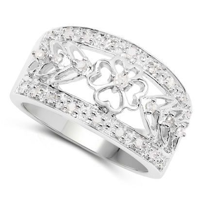 0.31 Carat Genuine White Diamond .925 Sterling Silver Ring by Bids.com