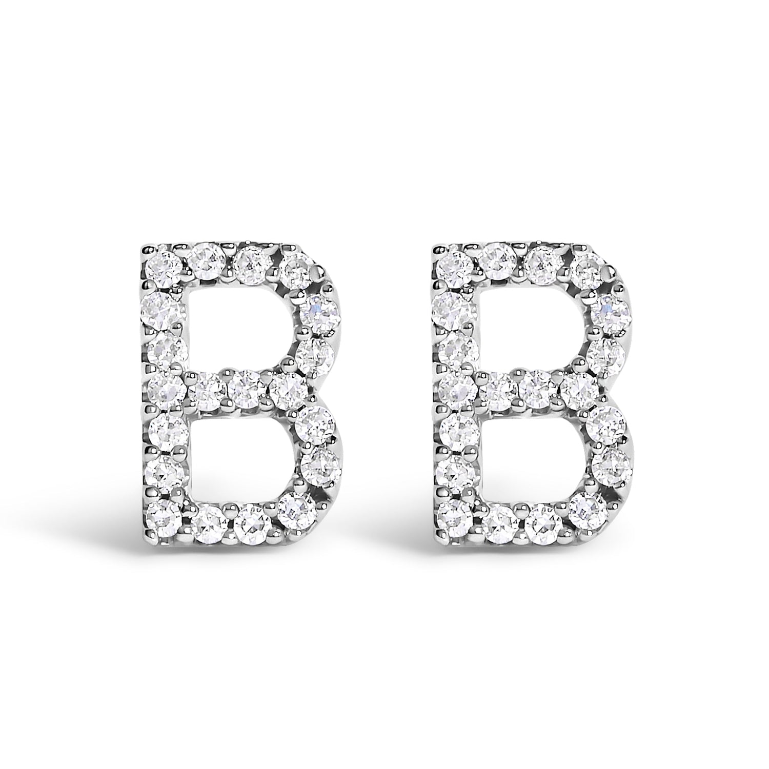 10K White Gold 1/10 Cttw Diamond Initial â€œAâ€ Stud Earring by Bids.com
