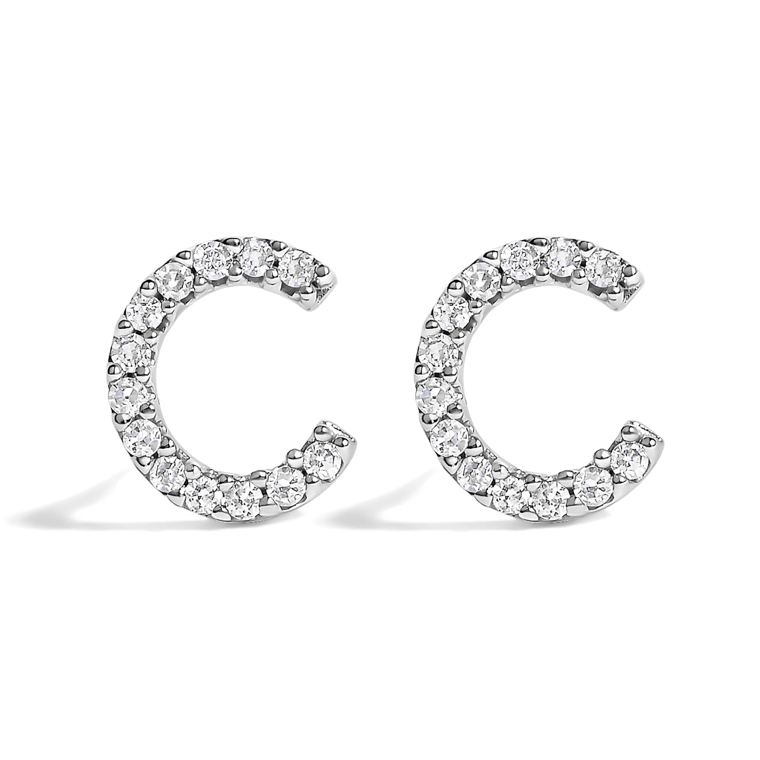 10K White Gold 1/10 Cttw Diamond Initial â€œAâ€ Stud Earring by Bids.com