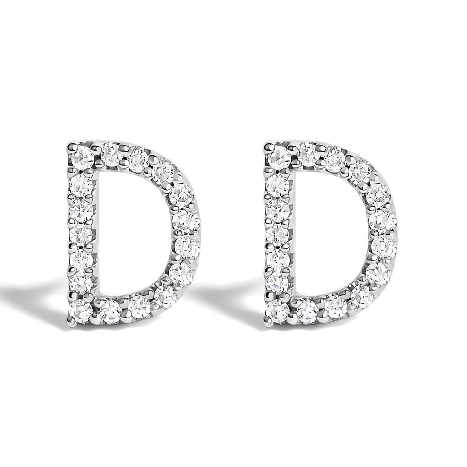 10K White Gold 1/10 Cttw Diamond Initial â€œAâ€ Stud Earring by Bids.com