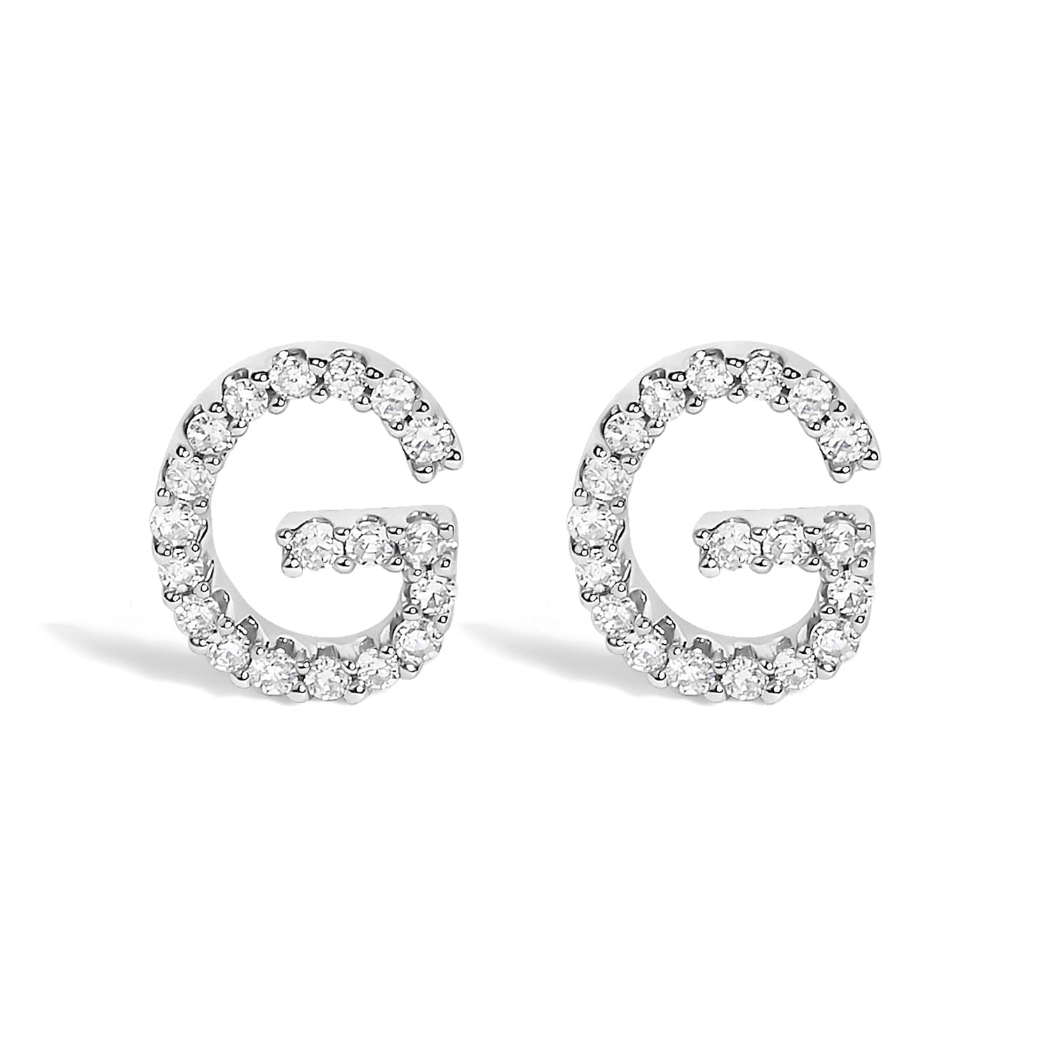 10K White Gold 1/10 Cttw Diamond Initial â€œAâ€ Stud Earring by Bids.com