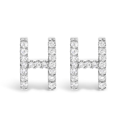 10K White Gold 1/10 Cttw Diamond Initial â€œAâ€ Stud Earring by Bids.com