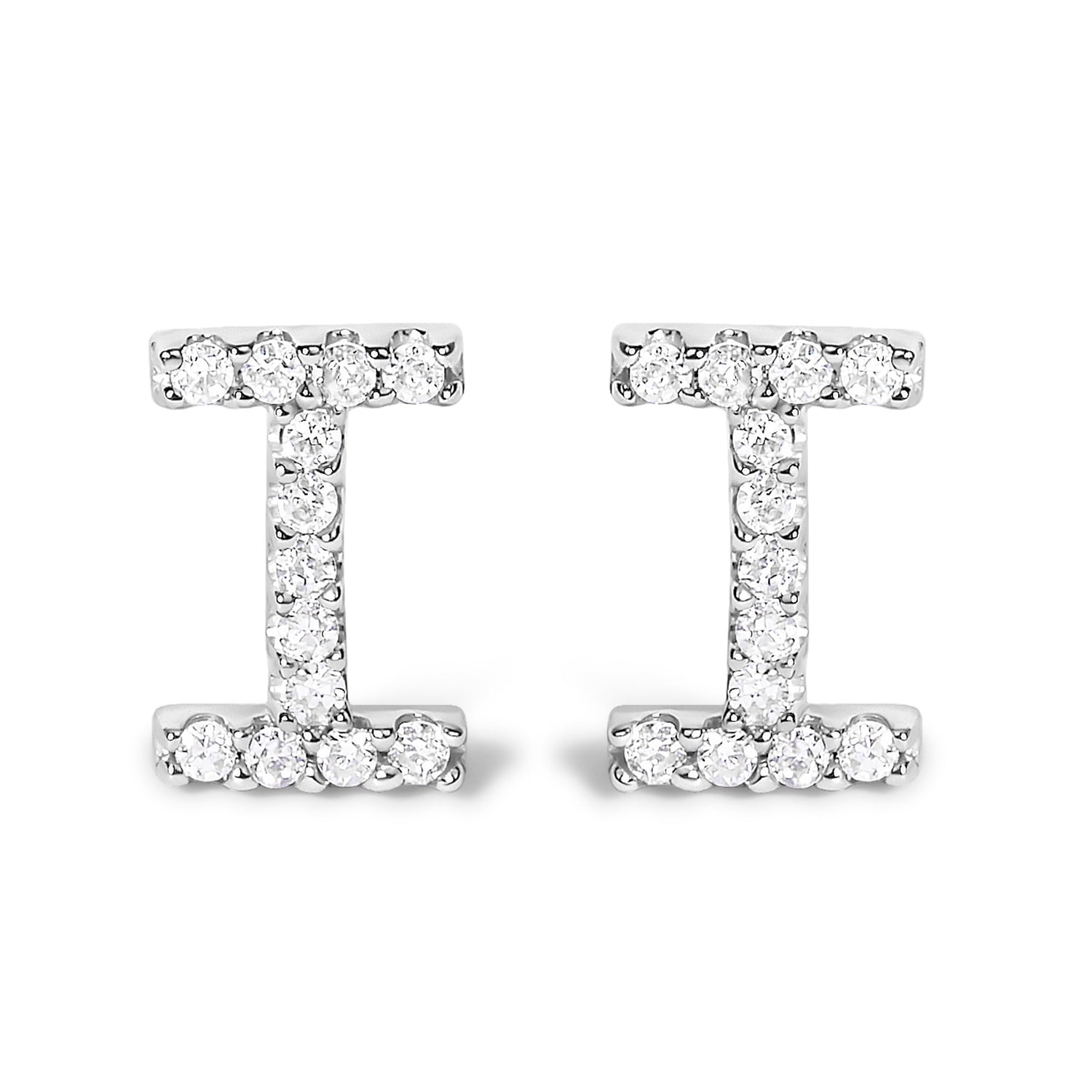 10K White Gold 1/10 Cttw Diamond Initial â€œAâ€ Stud Earring by Bids.com