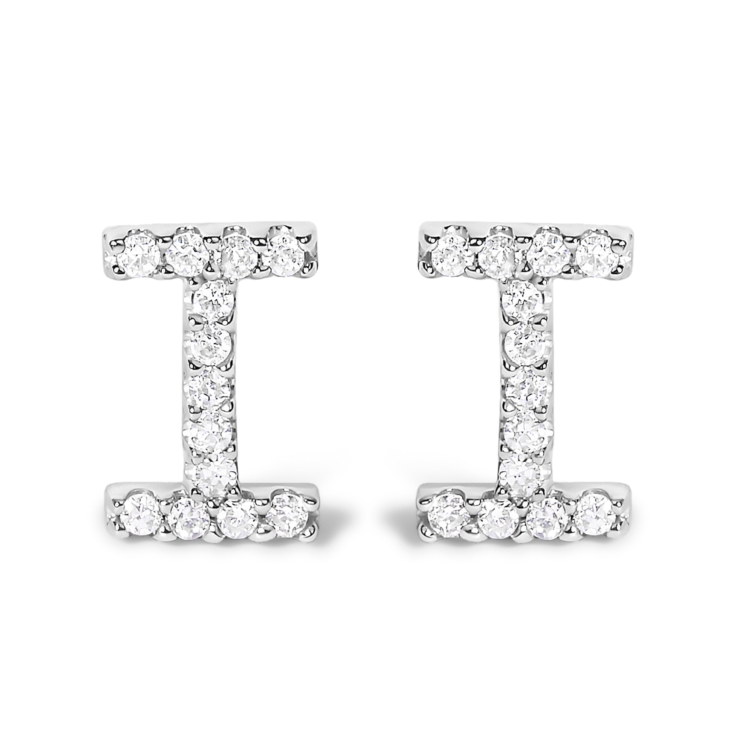 10K White Gold 1/10 Cttw Diamond Initial â€œAâ€ Stud Earring by Bids.com