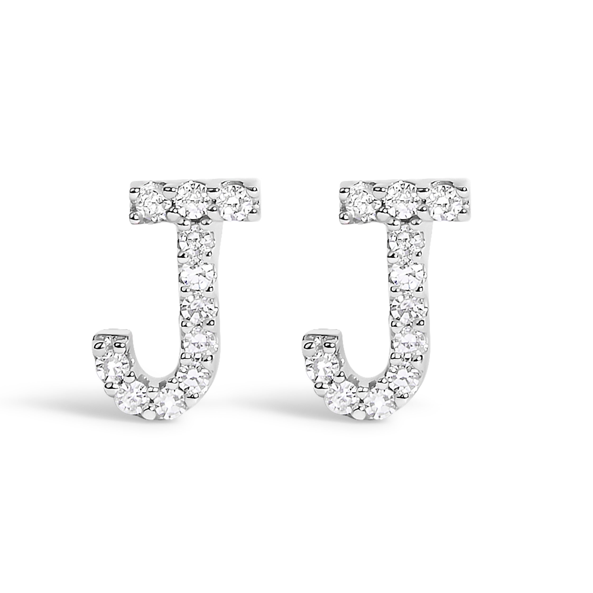 10K White Gold 1/10 Cttw Diamond Initial â€œAâ€ Stud Earring by Bids.com