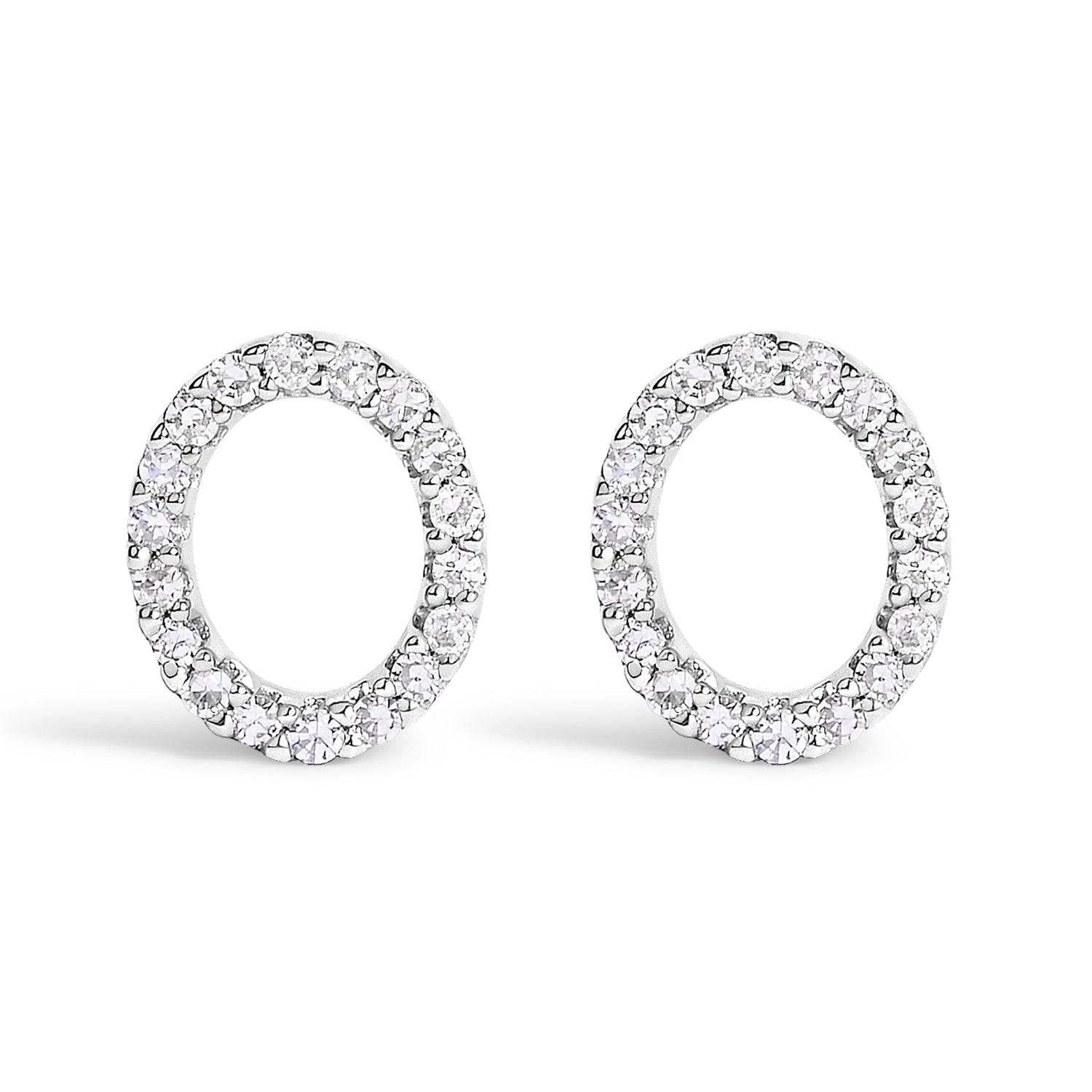 10K White Gold 1/10 Cttw Diamond Initial â€œAâ€ Stud Earring by Bids.com