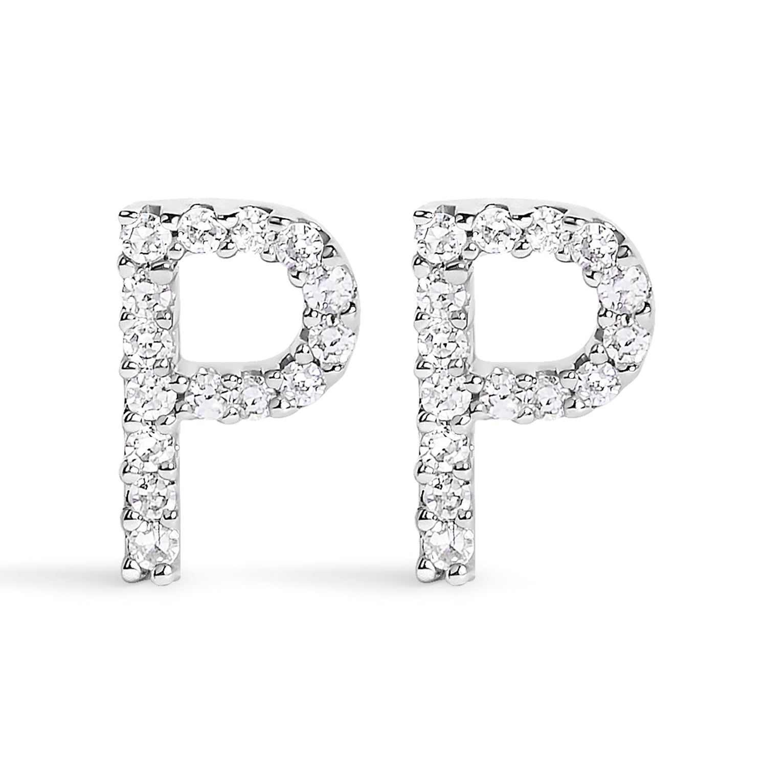 10K White Gold 1/10 Cttw Diamond Initial â€œAâ€ Stud Earring by Bids.com