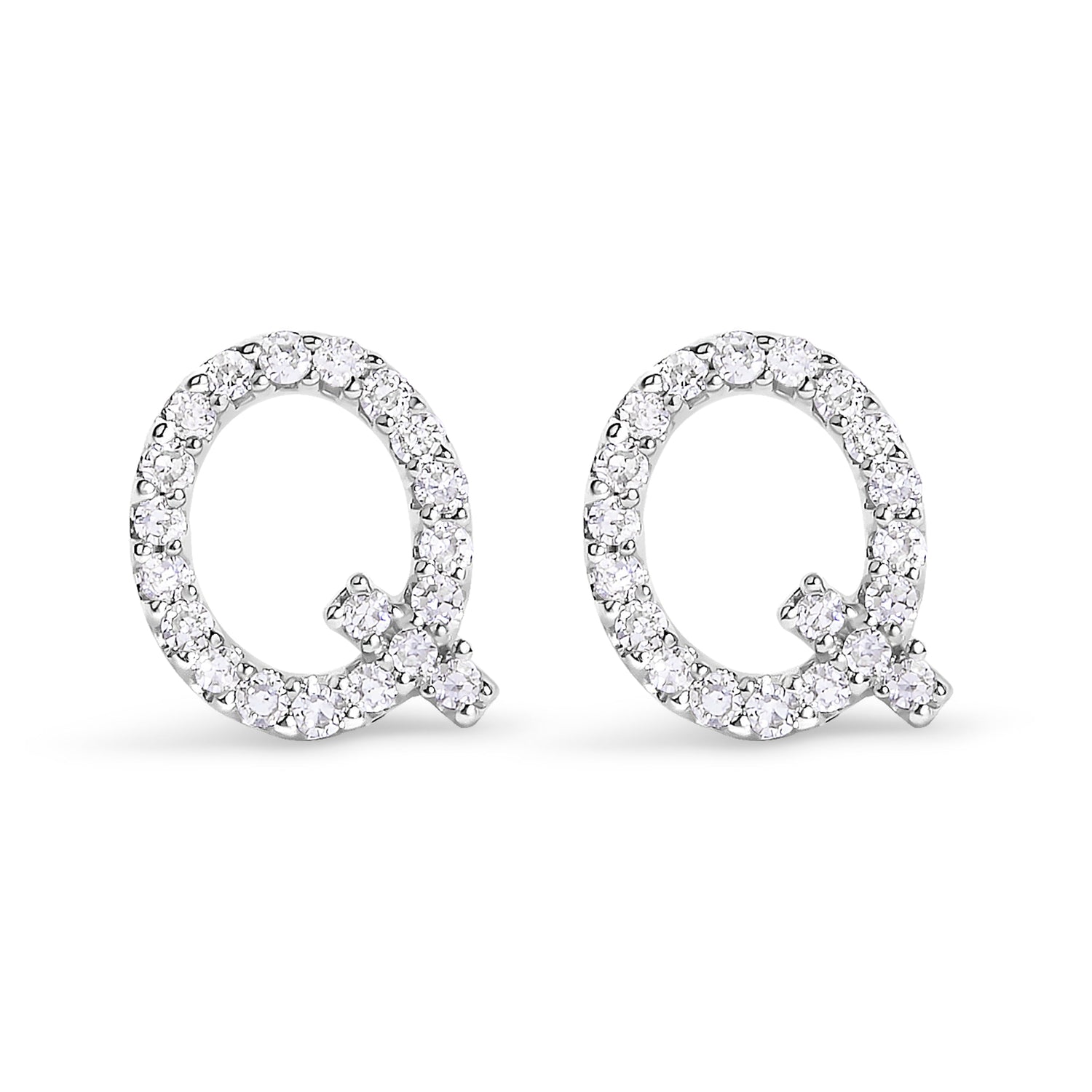 10K White Gold 1/10 Cttw Diamond Initial â€œAâ€ Stud Earring by Bids.com