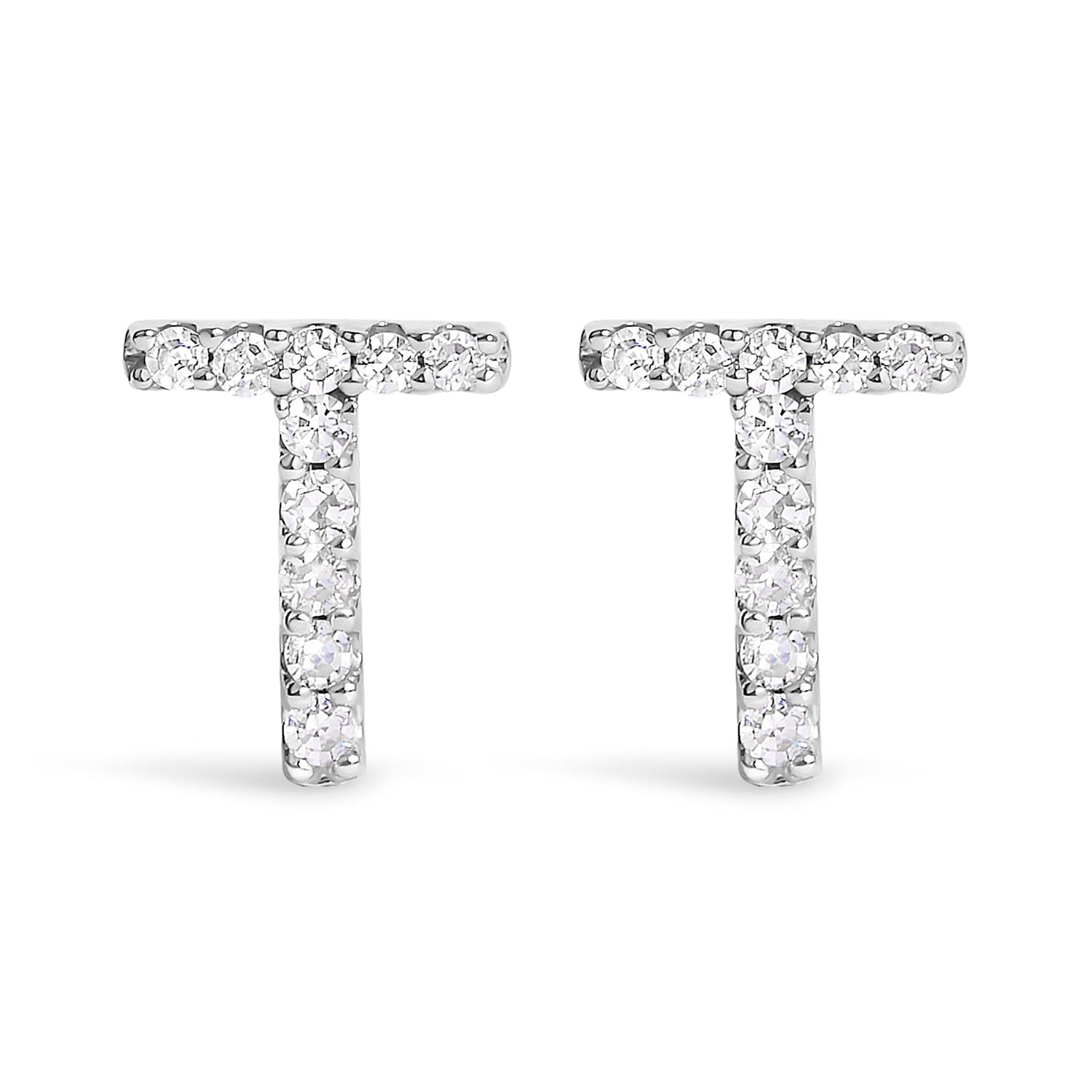 10K White Gold 1/10 Cttw Diamond Initial â€œAâ€ Stud Earring by Bids.com