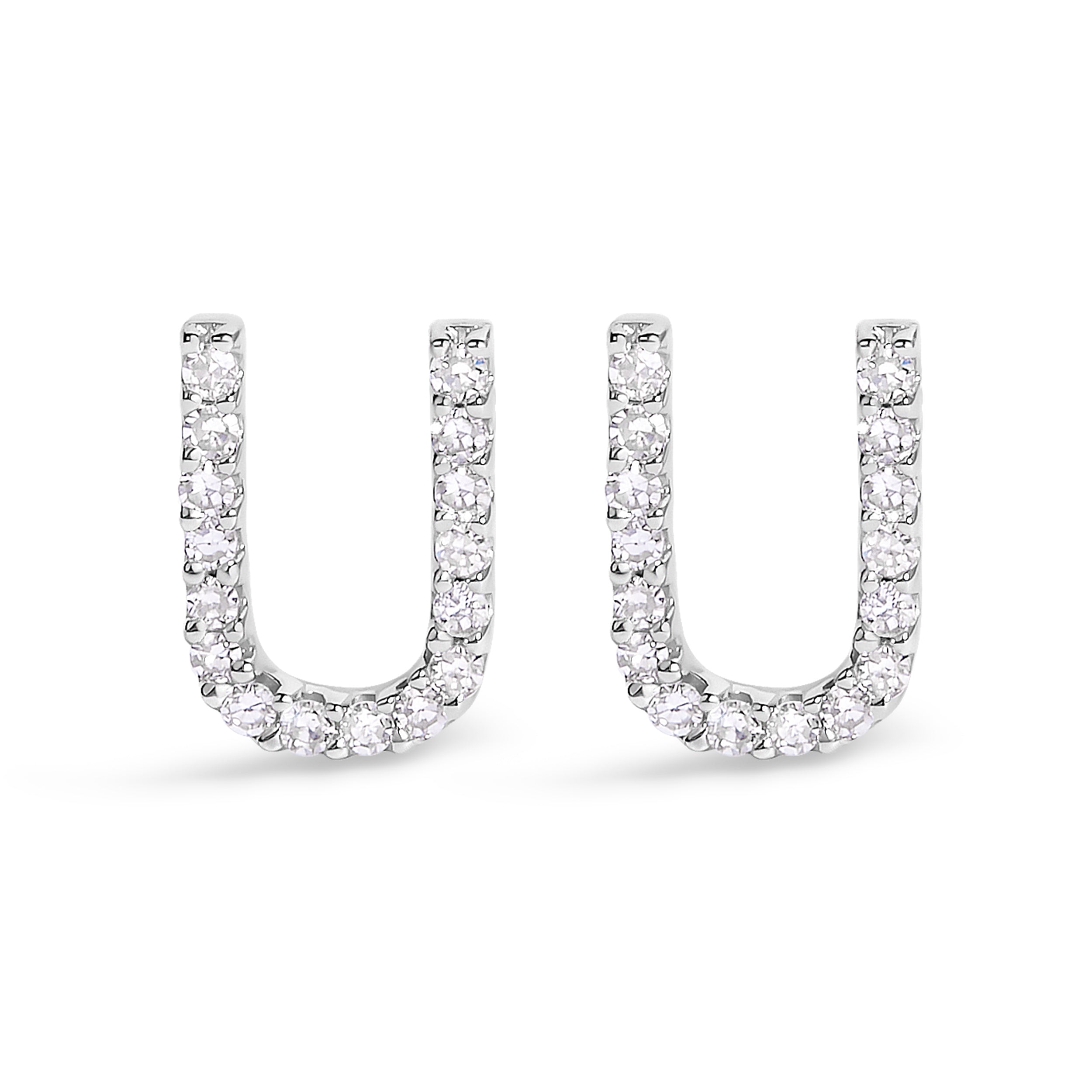 10K White Gold 1/10 Cttw Diamond Initial â€œAâ€ Stud Earring by Bids.com