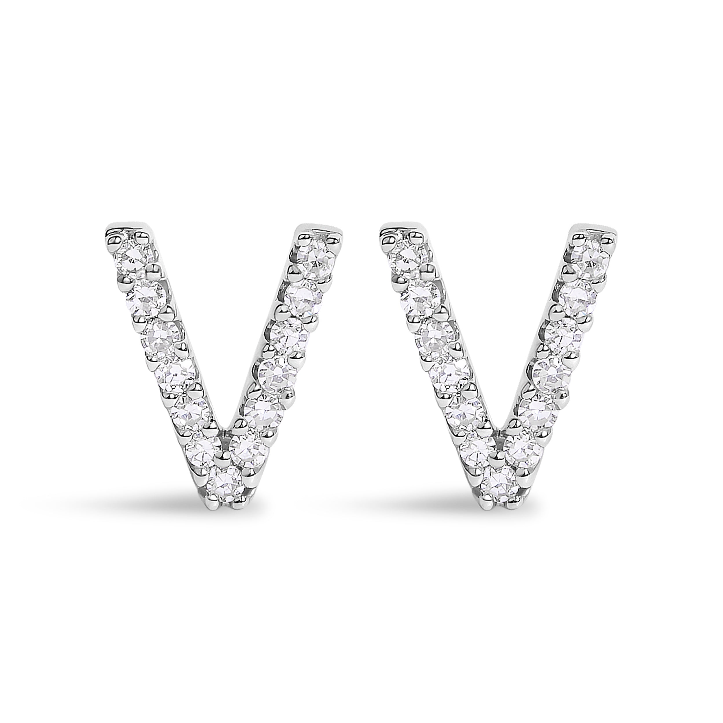 10K White Gold 1/10 Cttw Diamond Initial â€œAâ€ Stud Earring by Bids.com