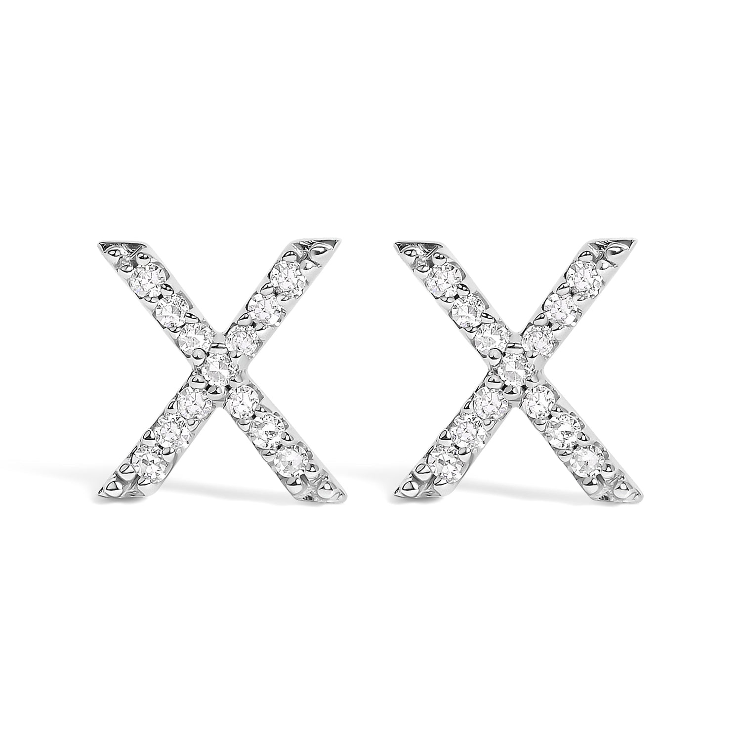 10K White Gold 1/10 Cttw Diamond Initial â€œAâ€ Stud Earring by Bids.com
