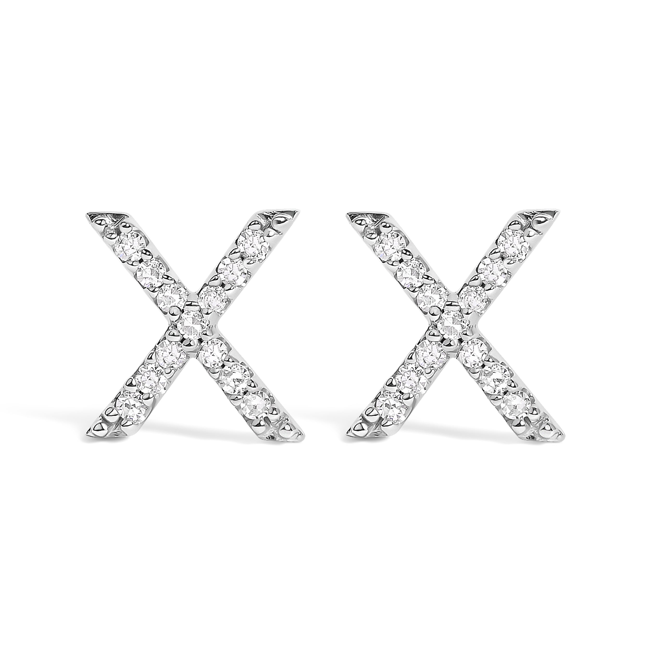 10K White Gold 1/10 Cttw Diamond Initial â€œAâ€ Stud Earring by Bids.com