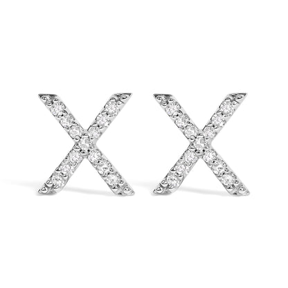 10K White Gold 1/10 Cttw Diamond Initial â€œAâ€ Stud Earring by Bids.com
