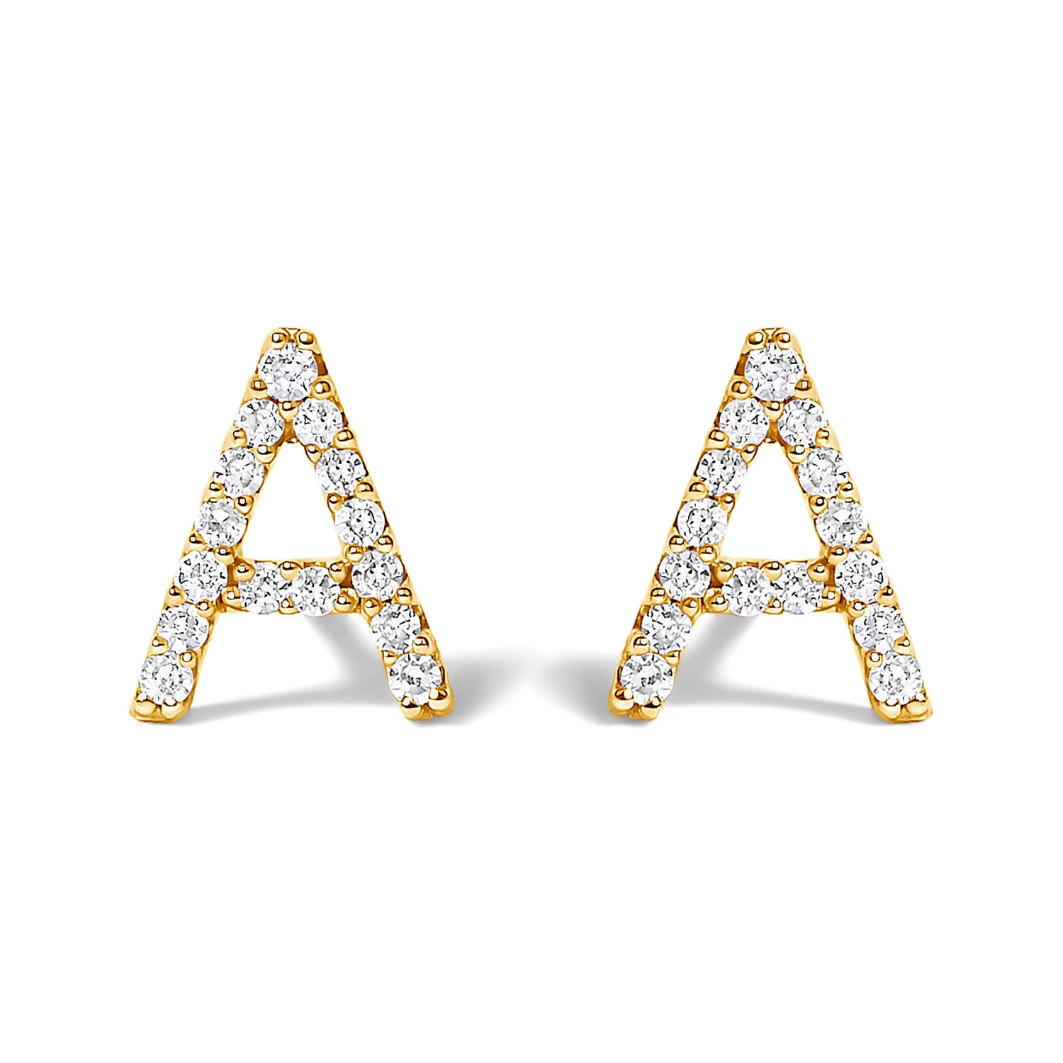 10K White Gold 1/10 Cttw Diamond Initial â€œAâ€ Stud Earring by Bids.com