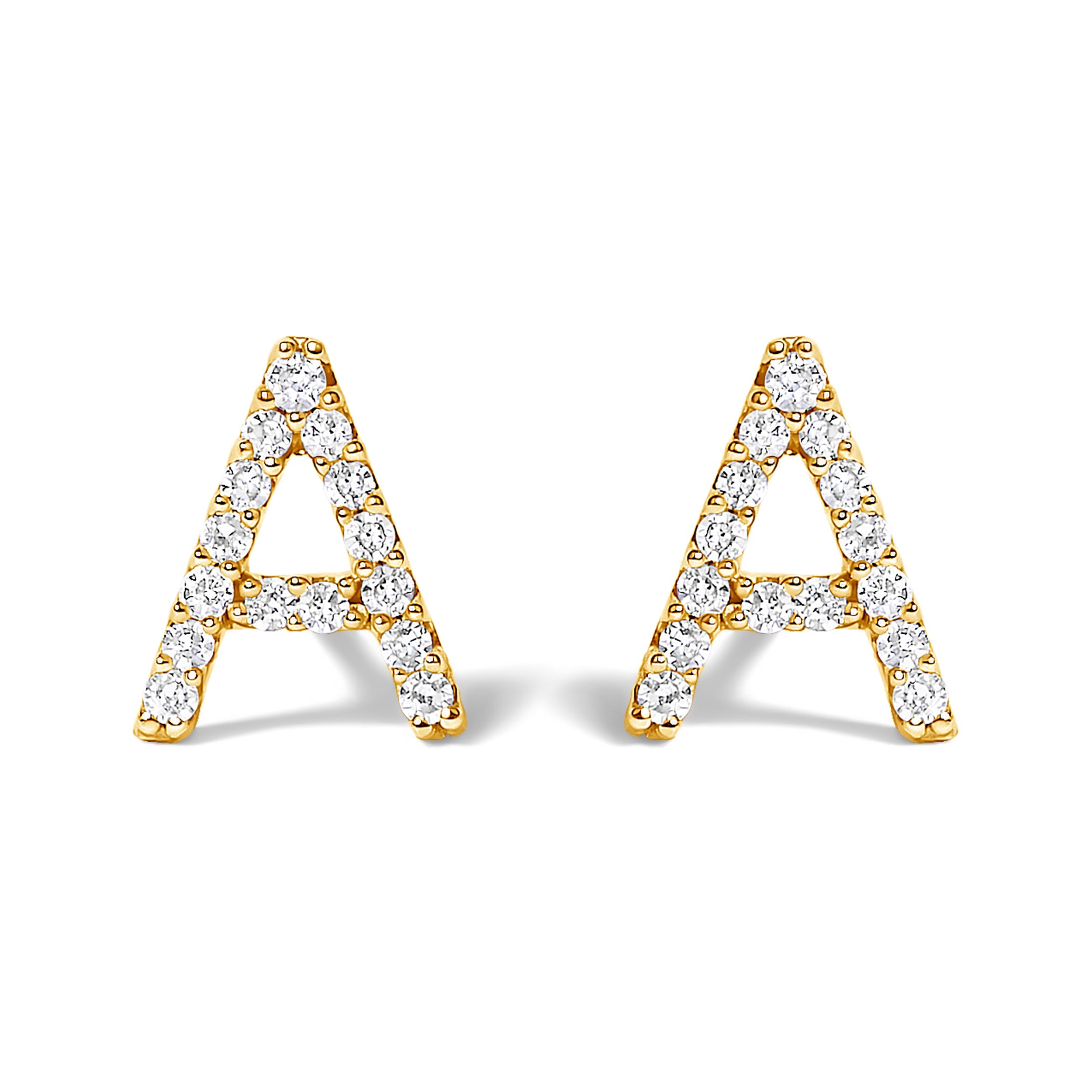 10K White Gold 1/10 Cttw Diamond Initial â€œAâ€ Stud Earring by Bids.com