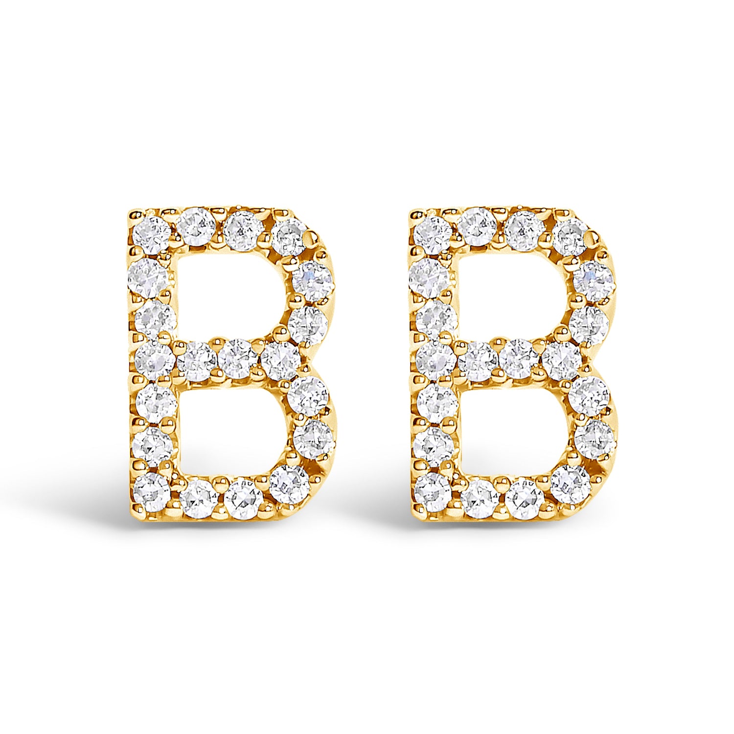 10K White Gold 1/10 Cttw Diamond Initial â€œAâ€ Stud Earring by Bids.com