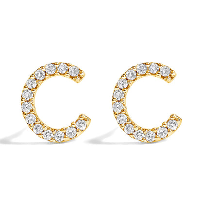 10K White Gold 1/10 Cttw Diamond Initial â€œAâ€ Stud Earring by Bids.com