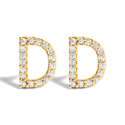 10K White Gold 1/10 Cttw Diamond Initial â€œAâ€ Stud Earring by Bids.com