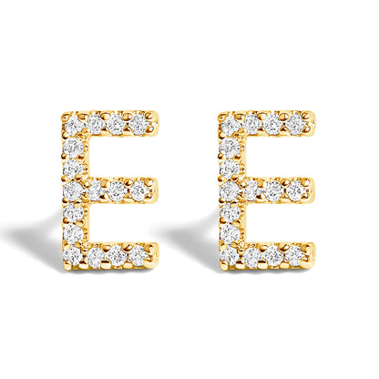 10K White Gold 1/10 Cttw Diamond Initial â€œAâ€ Stud Earring by Bids.com